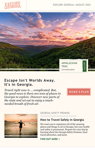 Monthly email template preview